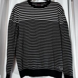 Esprit Black and White Striped Crewneck Sweater
